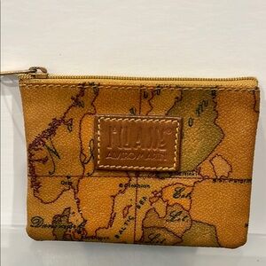 Alviero Martini Tan Map Print coin purse